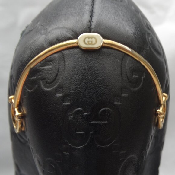 GUCCI GG Logo Guccisima Monogram Pumps Peep Toe 39.5/9 US, Horsebit heel ITALY - Picture 5 of 12